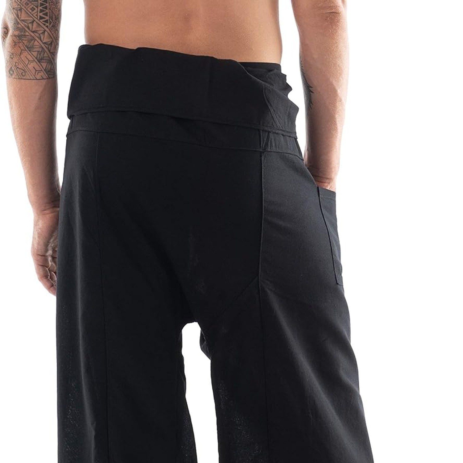 Black Cotton Thai Fisherman Pants: image 4