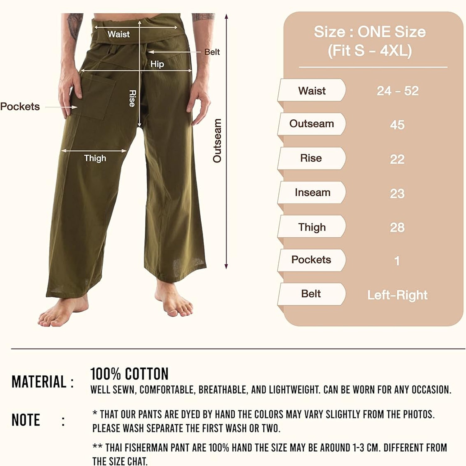 Black Cotton Thai Fisherman Pants: image 6