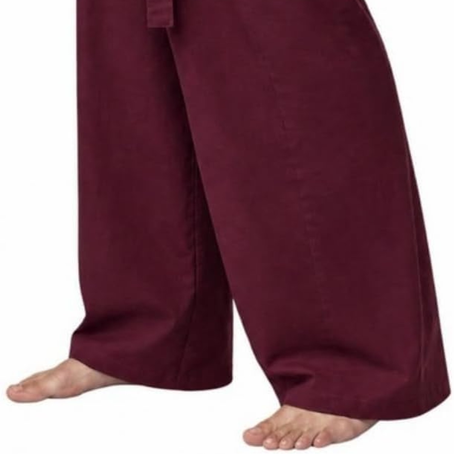 Maroon Cotton Fisherman Wrap Pants: image 2