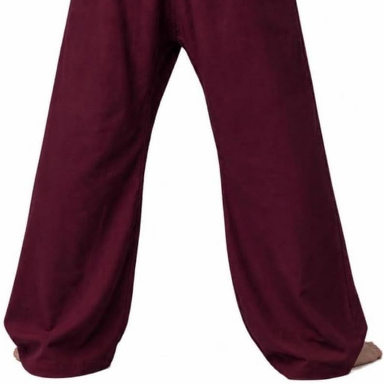 Maroon Cotton Fisherman Wrap Pants: image 3