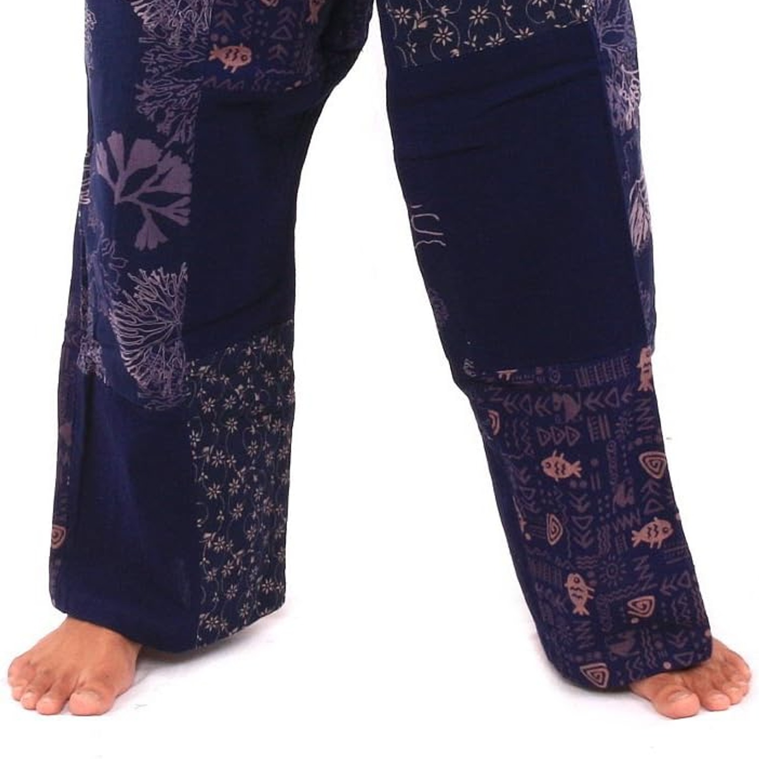 Blue Patchwork Thai Fisherman Pants