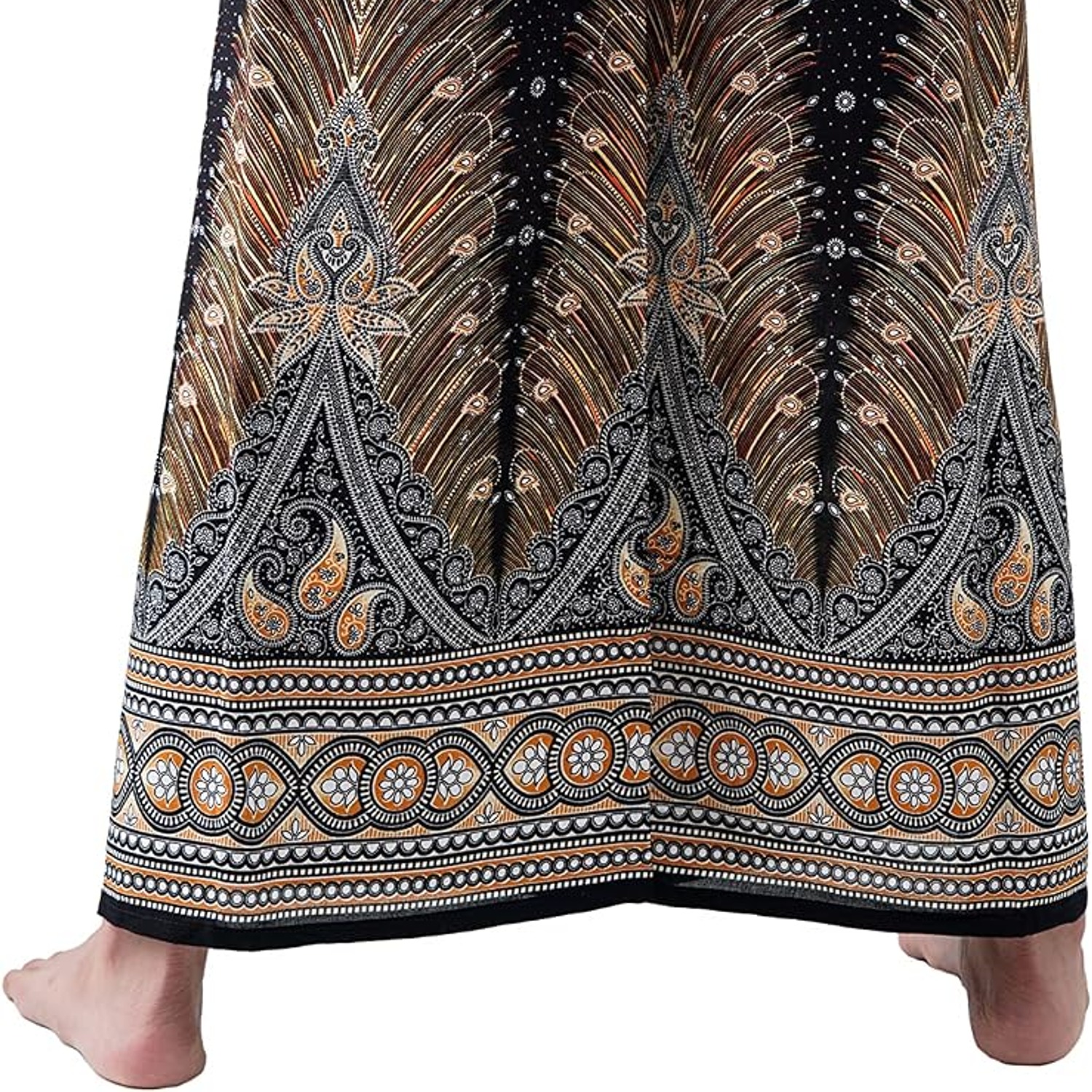 Peacock Print Rayon Wrap Palazzo Pants: image 5